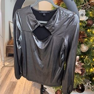 Marc New York  Shimmering Charcoal Blouse